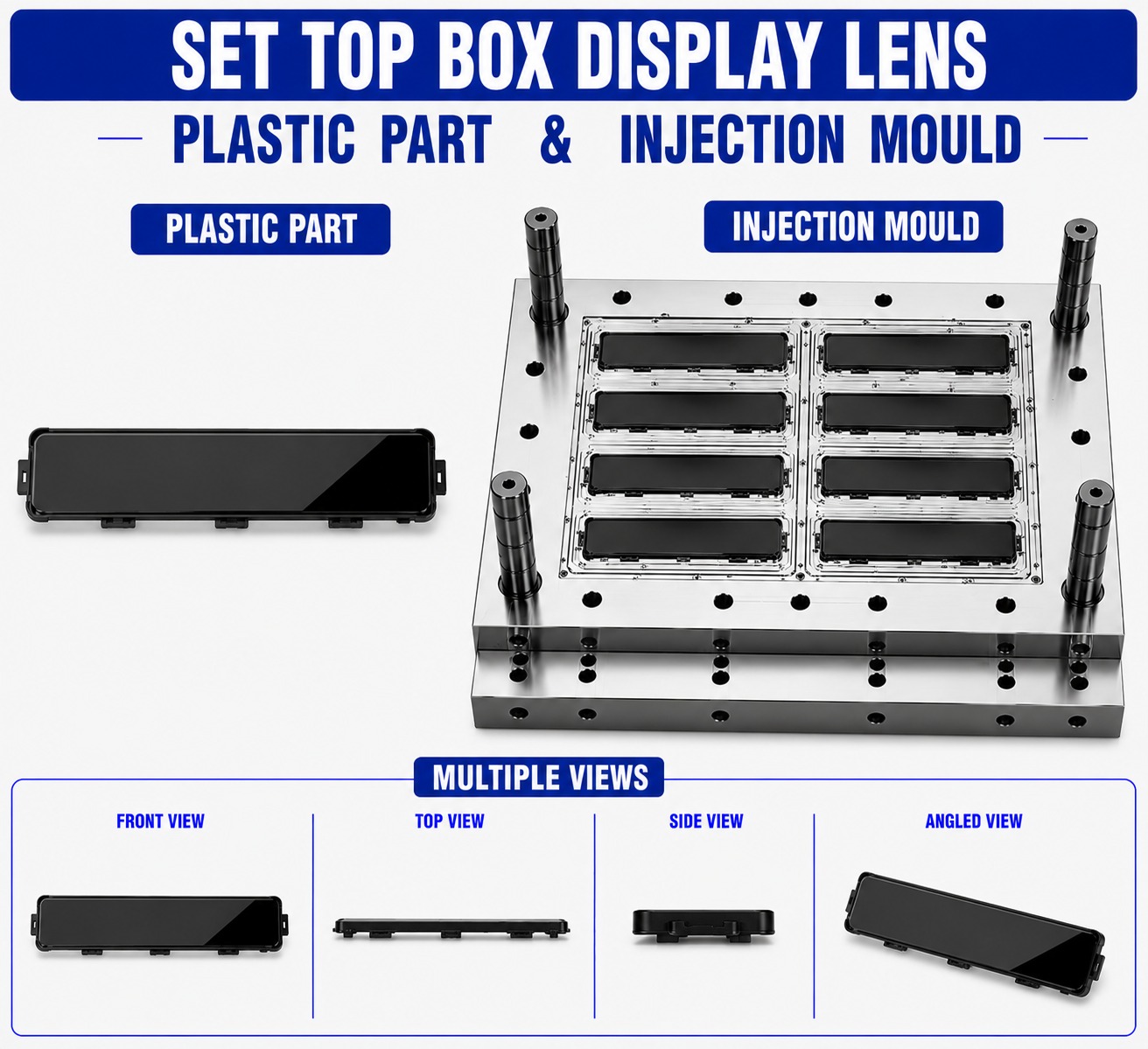 Set Top Box Plastic Display Lens Mould and Moulding Service